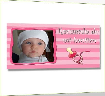 Tarjetas de felicitaciones, bautizo, modelo rosa rayas Tarjetas de felicitaciones, bautizo, modelo rosa rayas