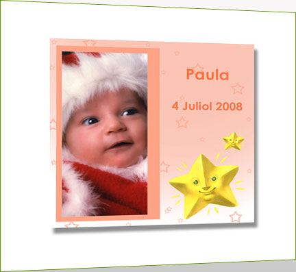 Tarjetas de felicitaciones, bautizo, modelo rosa estrellas Tarjetas de felicitaciones, bautizo, modelo rosa estrellas