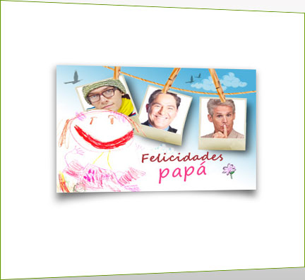 Regalo para Papa, dia del padre - Poster Collage Dibujo con tu foto
